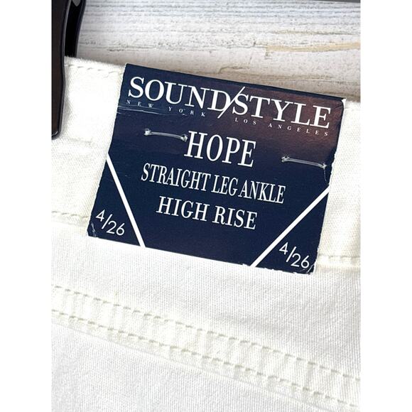 Sound Style Womens 4 White High Rise Straight Leg Denim Jeans NWT - Picture 7 of 9